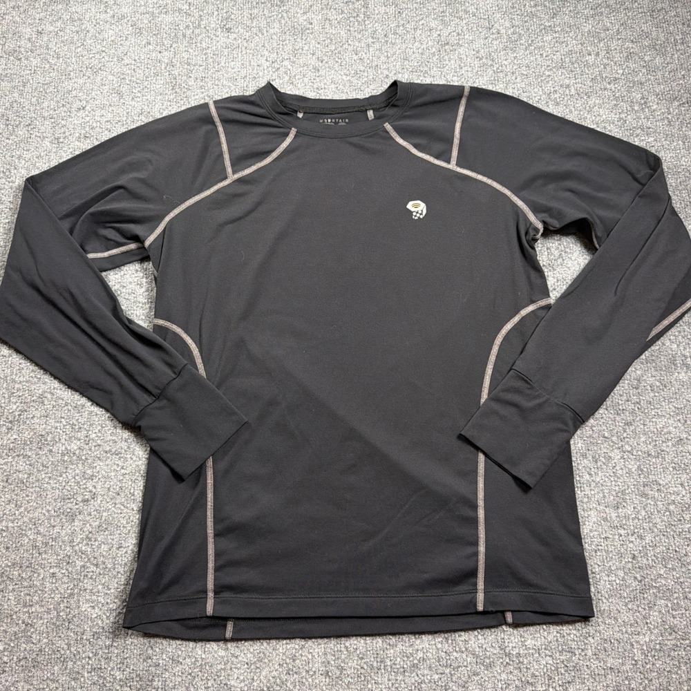 Mountain Hardwear Base Layer Top Mens Medium Black Long Sleeve Supplex
